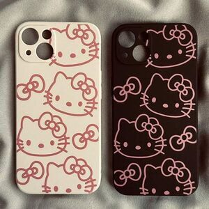 Hello Kitty Phone Case Set Black and White Silicone I phone 13 Pro Max NWT
